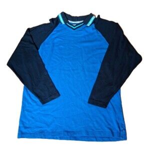 Vintage 90s Insider Collared Long Sleeve Shirt 100% Cotton Blue&Black | Size XL